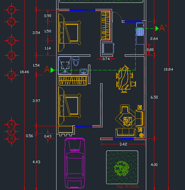 Small G+0 villa design on 70m2